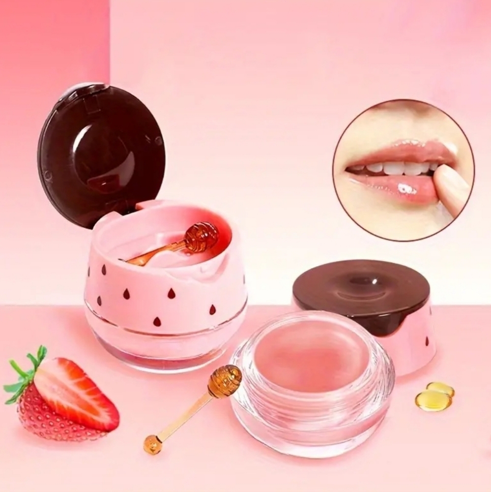 New Pink Tinted Strawberry Lip Mask/Lip Balm With applicator. BNIB